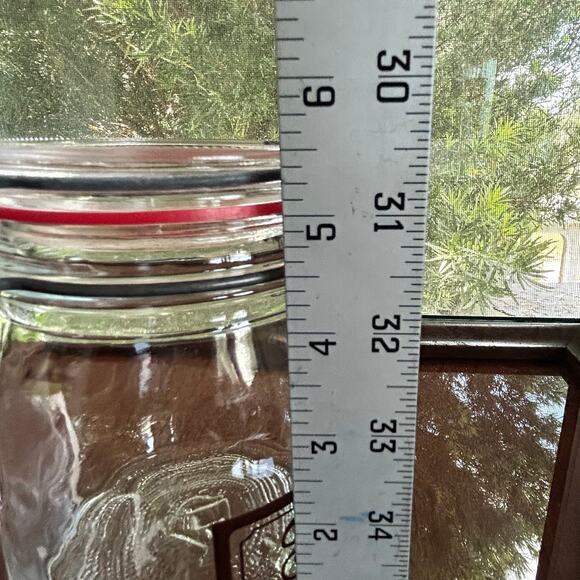 Vintage Glass Tea Jar with Clamp Lid – 6.25” Tall Teabag Storage Canister - Picture 10 of 14